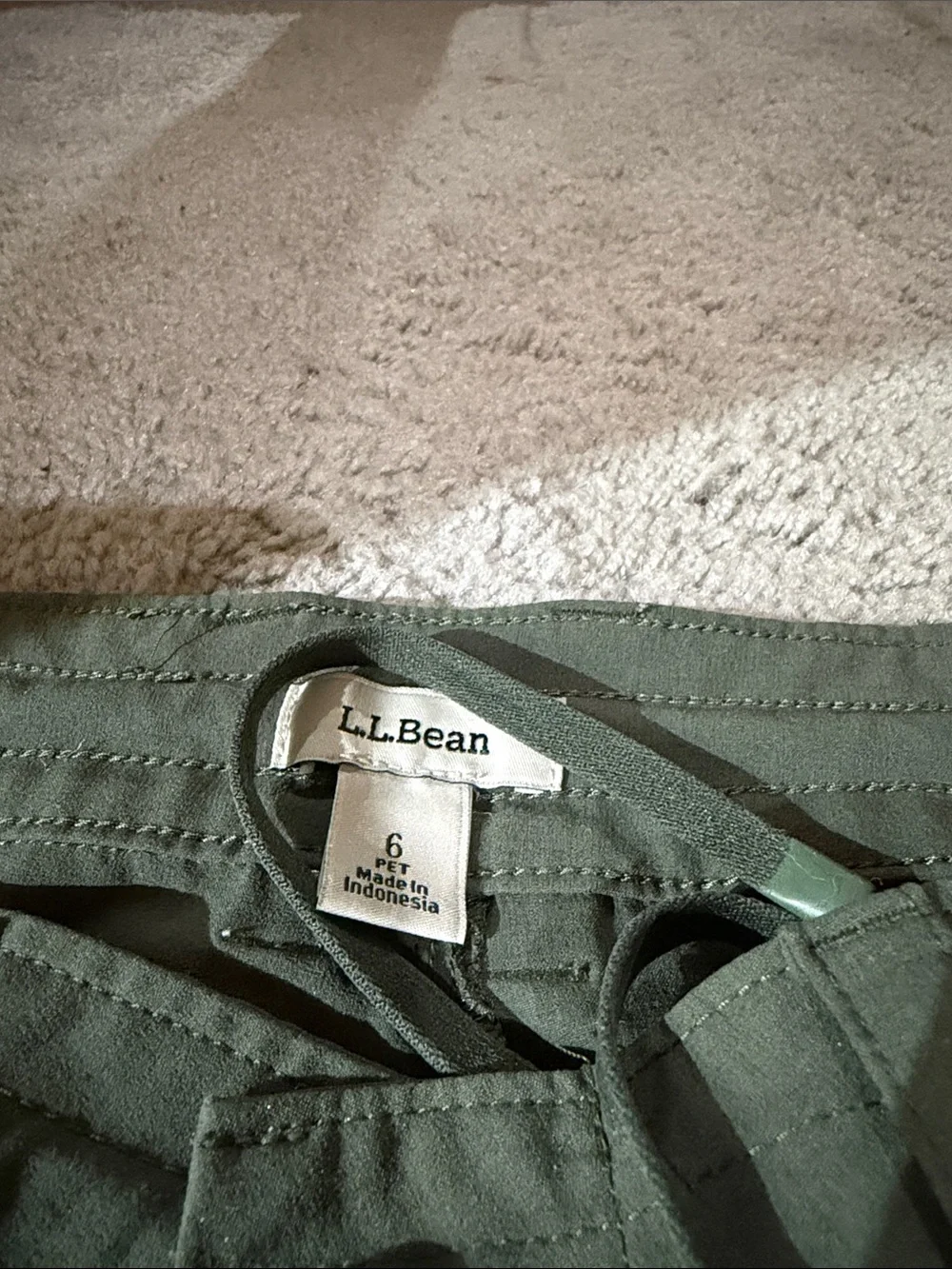 L.L. Bean Olive Green Women's Jogger-Style Track Pants